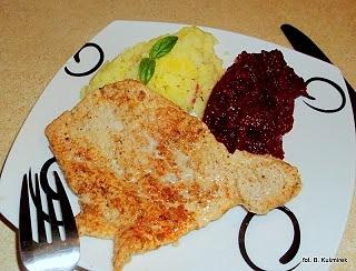 Schabowe na parze kokosowej z buraczkami