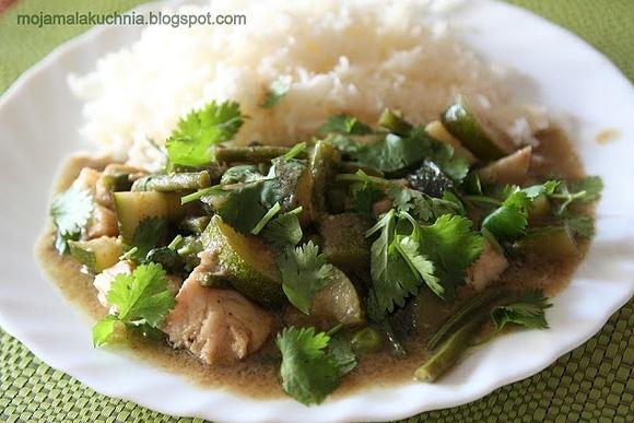Zielone curry z dorszem