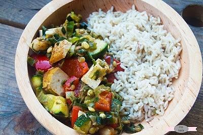 Ryż z marynowanym tofu