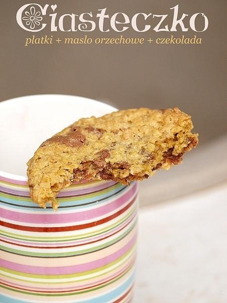 Ciasteczka owsiane z solonymi orzeszkami i czekoladą