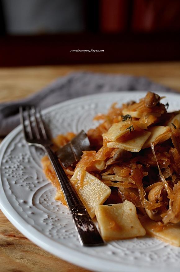 Łazanki z pieczarkami