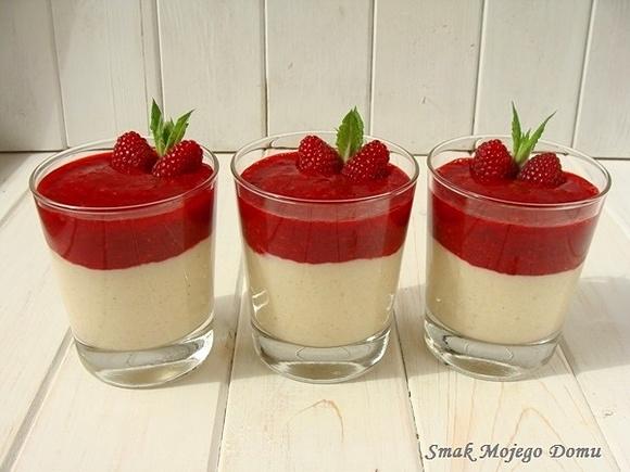 Waniliowy pudding jaglany z malinami