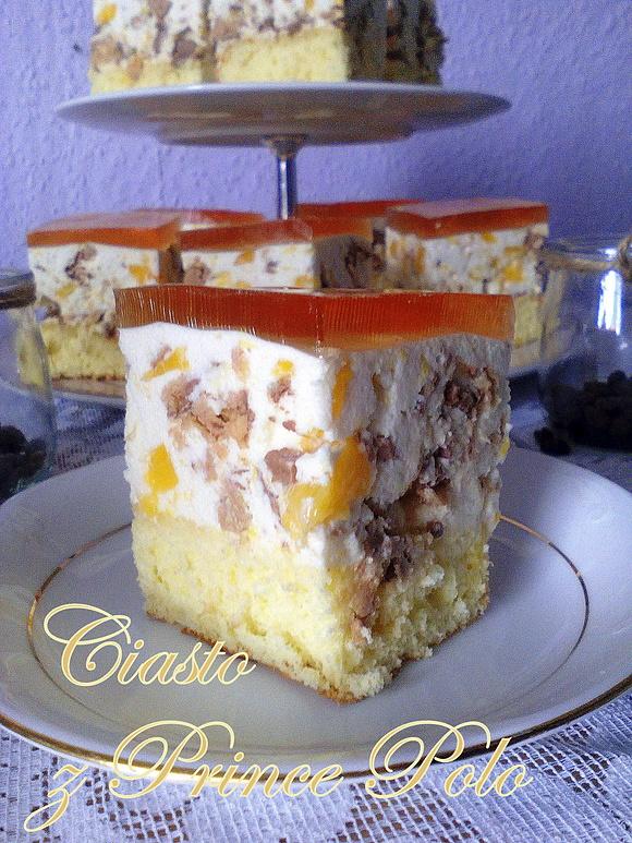 Ciasto z Prince Polo i brzoskwiniami