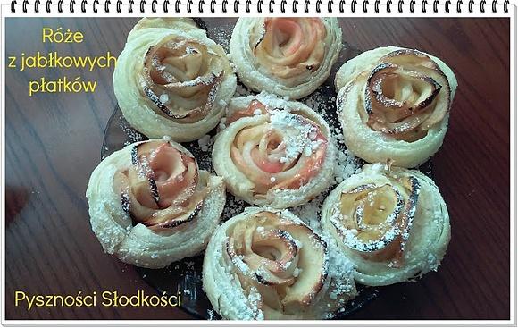 Róże z jabłkowych płatków w cieście francuskim