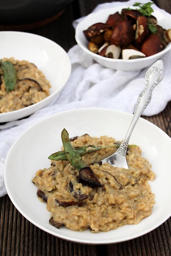 Wegańskie risotto z podgrzybkami