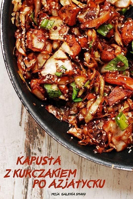 Kapusta z kurczakiem po azjatycku