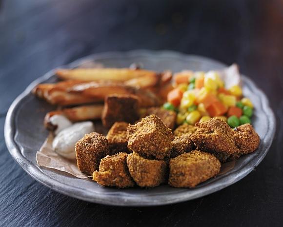 Smażone kostki tofu