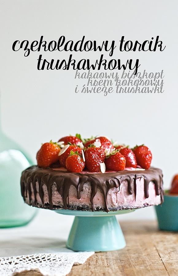 Czekoladowy tort z truskawkami bez mleka i glutenu