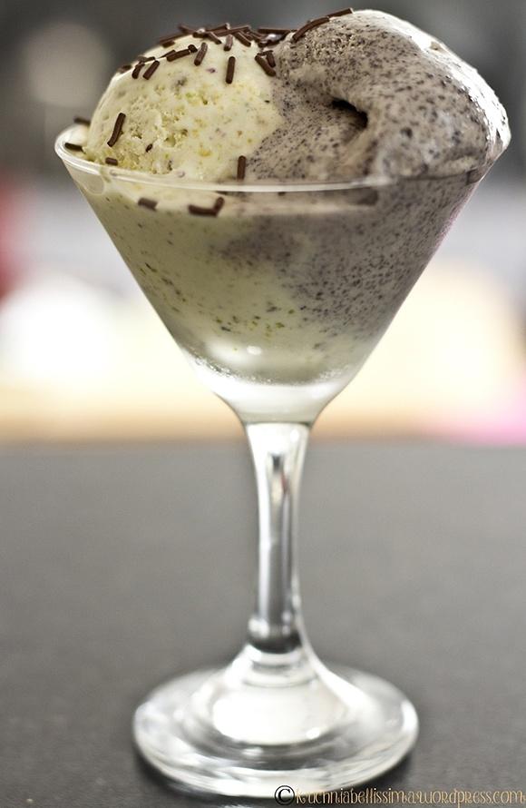 Kremowe lody pistacjowe i oreo