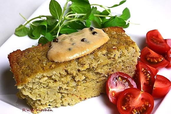 Kugel ziemniaczany z cebulą i mąką macową