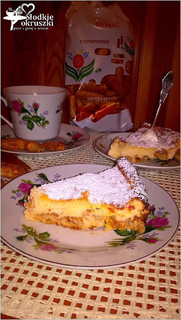 Bakaliowy sernik z cynamonową słomką ptysiową
