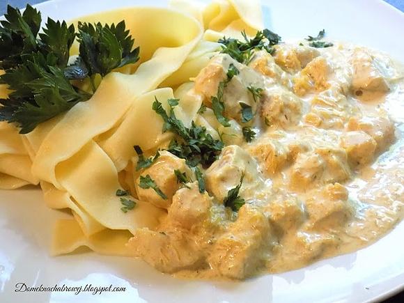 Papardelle z dynią hokkaido i curry