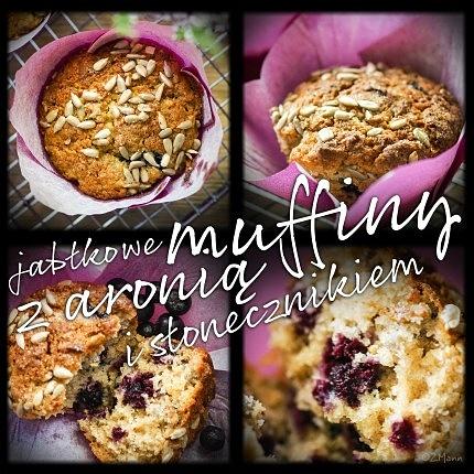 Jabłkowe muffiny z aronią i słonecznikiem
