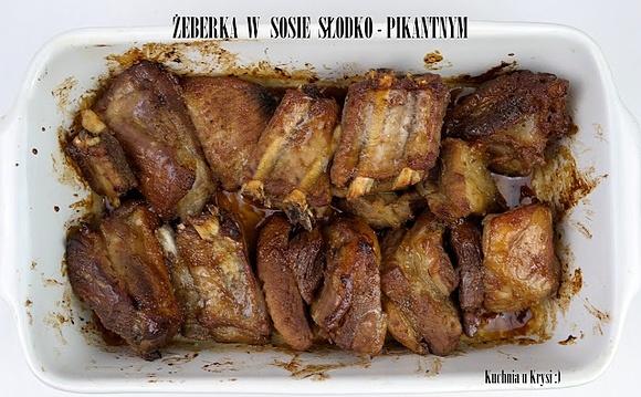 Żeberka w sosie słodko-pikantnym