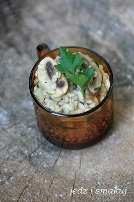 Pęczotto z pieczarkami