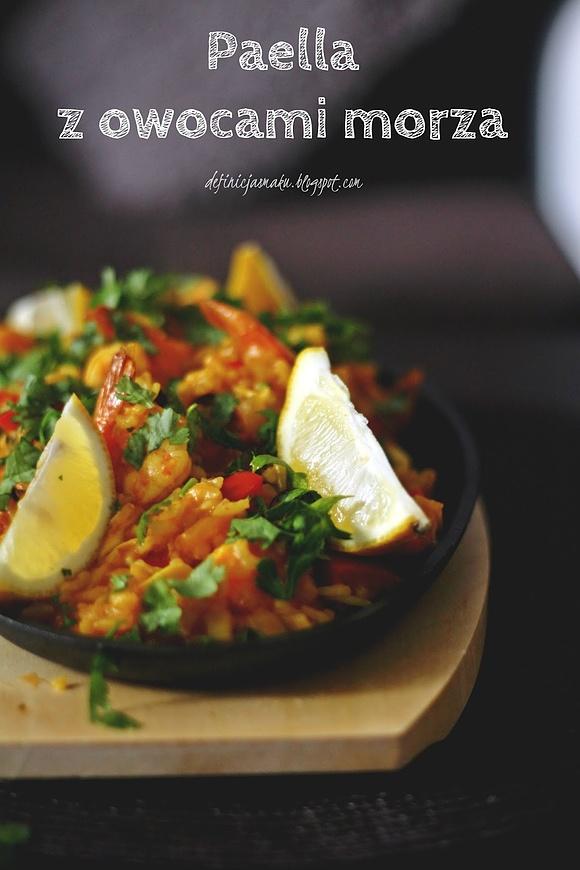 Paella z owocami morza