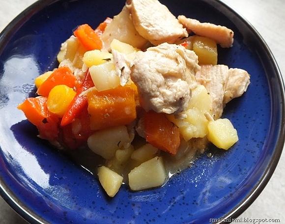 Gęste danie z kurczaka z ziemniakami