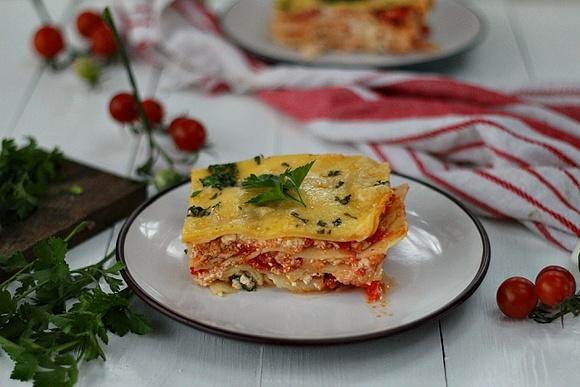 Lasagne z kurczakiem i trzema serami