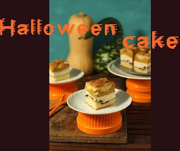 Sernik z dynią na Halloween na kruchym spodzie z czekoladą