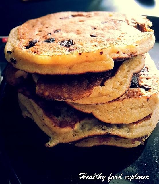 Dietetyczne pancakes z czekoladą i mąką owsianą