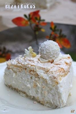 Bezowy tort kokosowy