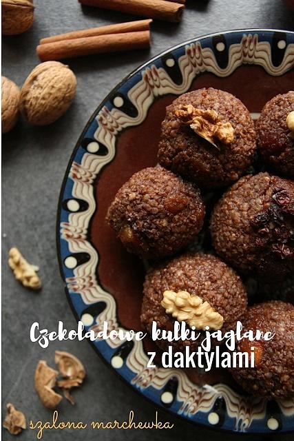 Czekoladowe kulki jaglane z daktylami
