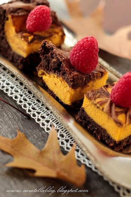 Sernikobrownie z dynią - jesienne ciasto z czekoladą i puree dyniowym