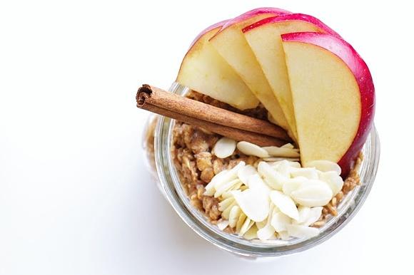 Autumn apple and cranberry oatmeal