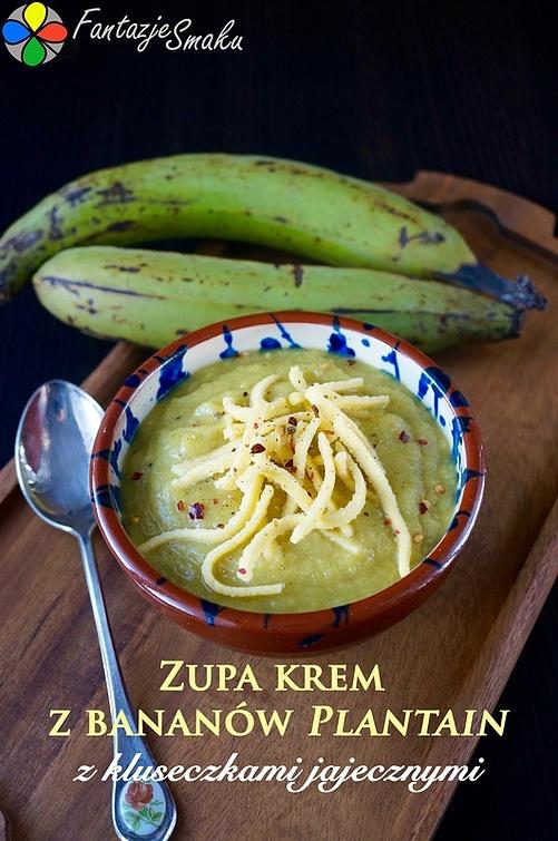 Zupa krem z bananów plantain z kluseczkami jajecznymi