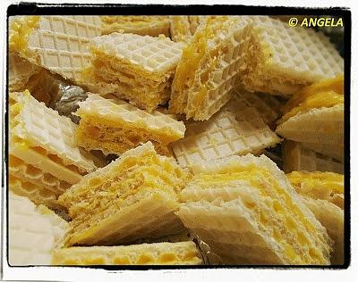 Andruty z żółtą masą - Przepis na wafle z kremem