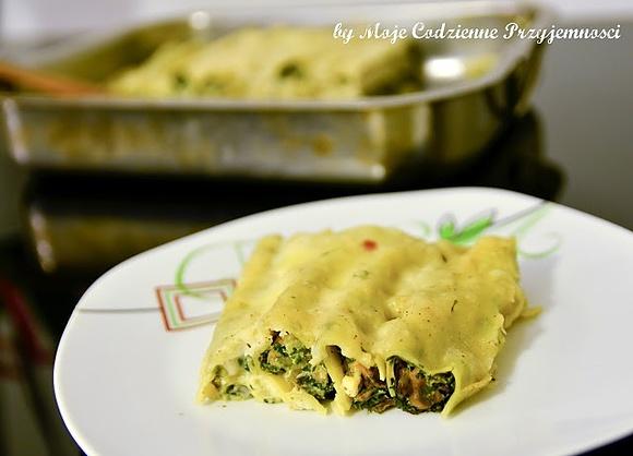 Cannelloni z pieczarkami i szpinakiem