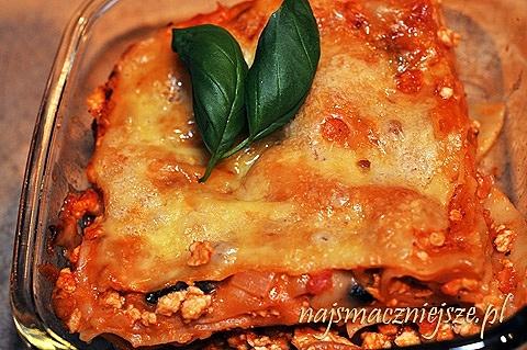 Lasagne z kurczakiem i pieczarkami