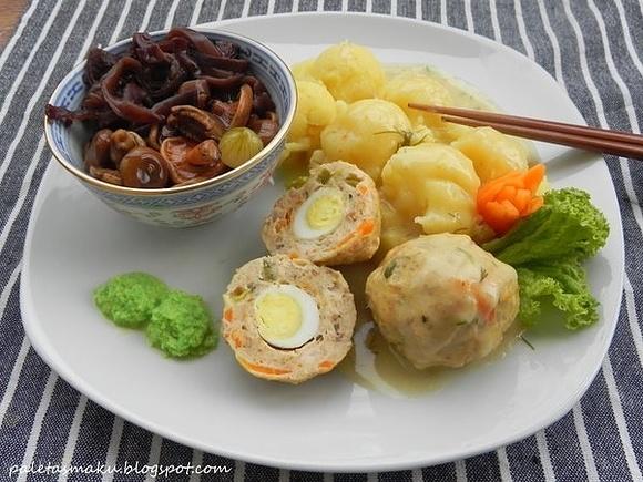 Pulpety z niespodzianką w sosie z wasabi