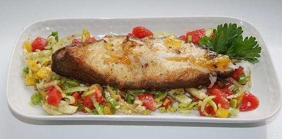 Halibut w pomarańczowej marynacie