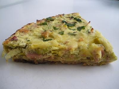 Tarta z porem i szynką