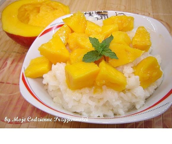 Kremowy ryż kokosowy z mango