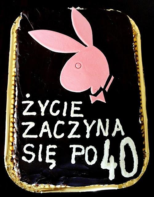 Tort z okazji 40 urodzin z czekoladą i wiśniami