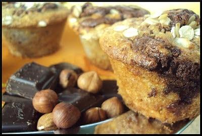 Banana nutella muffin przepis z płatkami owsianymi