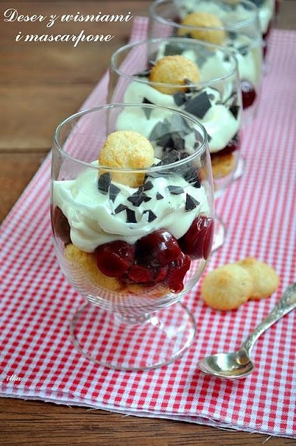 Deser z wiśniami i mascarpone