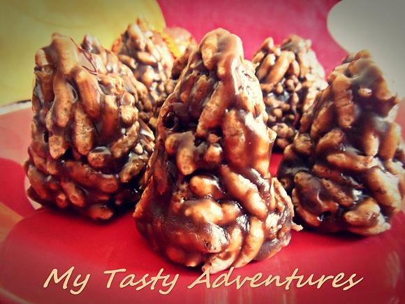 Caramel Puffed Rice Cones