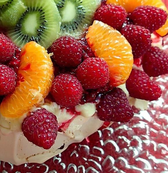 Pavlova z malinami