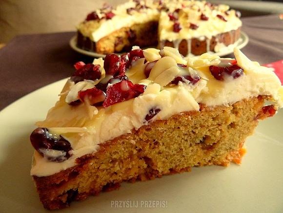 Ciasto żurawinowe z mascarpone