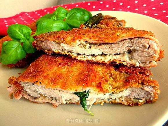 Schab z szynką parmeńską i bazylią