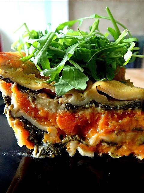 Lasagne dyniowo-szpinakowa zdrowy warzywny obiad