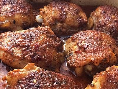 Udka kurczaka pieczone w majonezie i ketchupie