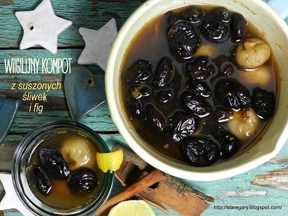 Wigilijny kompot z suszonych śliwek i fig
