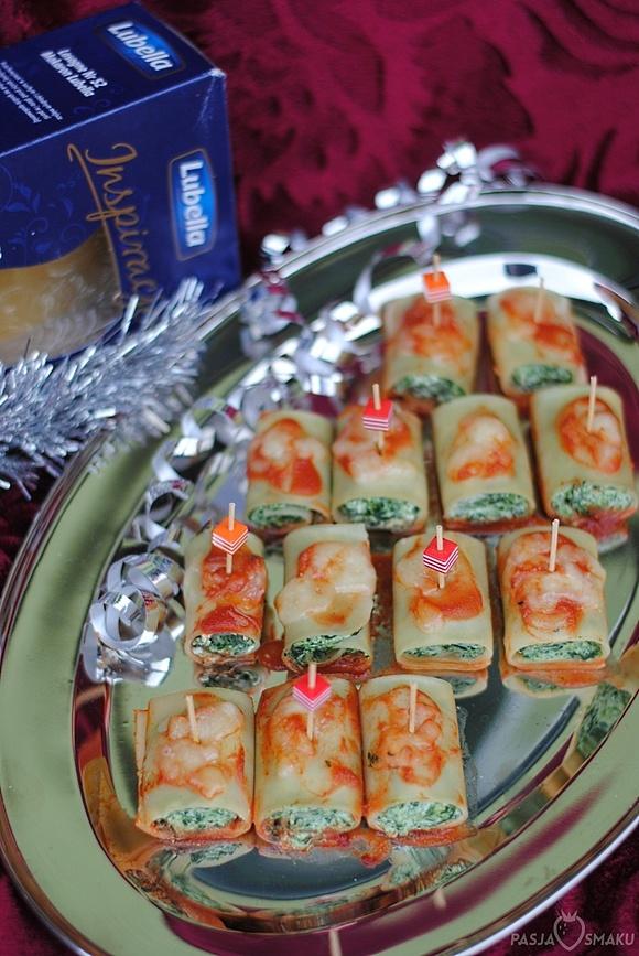 Mini roladki szpinakowe z lasagne