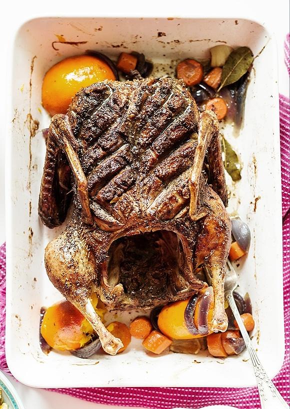 Pieczona kaczka z sosem marsala i pomarańczami