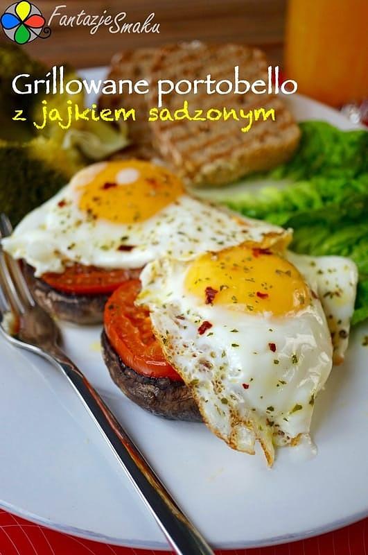 Grillowane portobello z jajkiem sadzonym