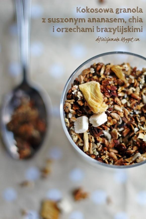Kokosowa granola z suszonym ananasem